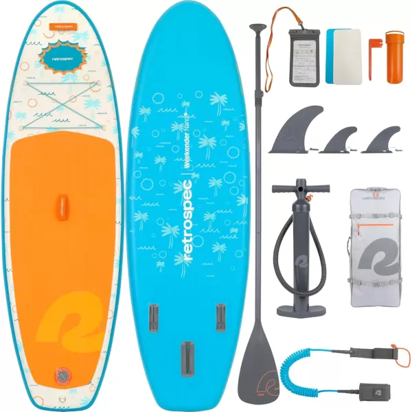 imageRetrospec WeekenderNano 8ft Inflatable Stand Up PaddleboardSurfer Blue
