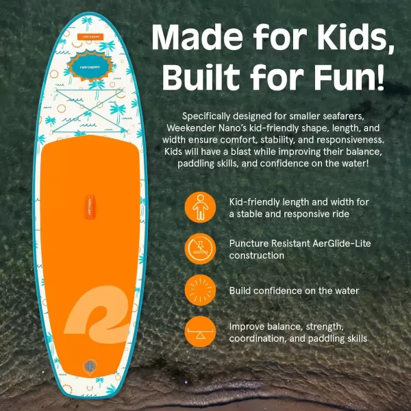 imageRetrospec WeekenderNano 8ft Inflatable Stand Up PaddleboardSurfer Blue