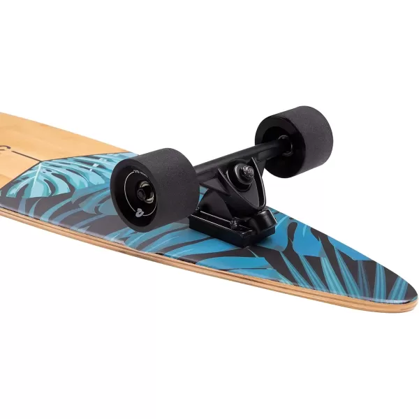 imageRetrospec Zed Cruiser ampamp Pintail Longboard Skateboard Complete Cruiser  Bamboo ampamp Canadian Maple Wood Cruiser wReverse Kingpin Trucks for Commuting Cruising Carving ampamp Downhill RidingDark Tropics
