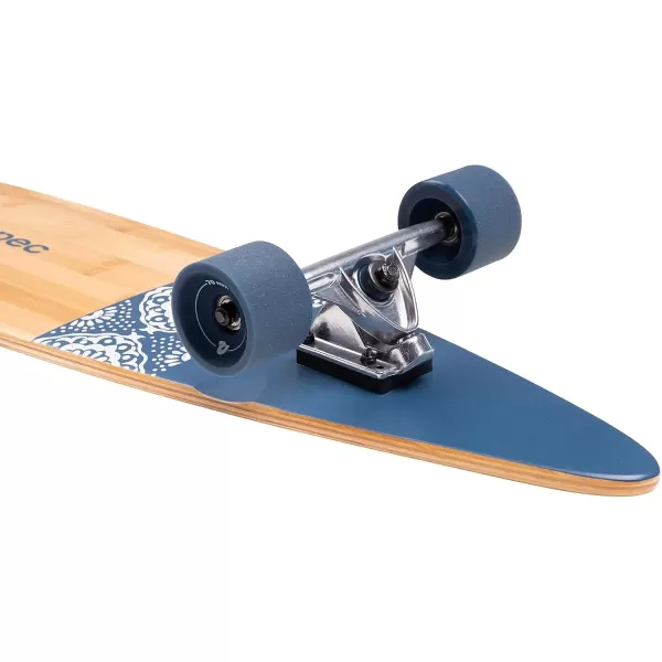 imageRetrospec Zed Cruiser ampamp Pintail Longboard Skateboard Complete Cruiser  Bamboo ampamp Canadian Maple Wood Cruiser wReverse Kingpin Trucks for Commuting Cruising Carving ampamp Downhill RidingNavy Paisley