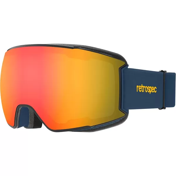 imageRetrospec Zenith Ski Goggles  Snowboard Goggles for Men Women Boys ampamp Girls  100 UV Protection AntiFog Snow GogglesMatte NavyHeliodor