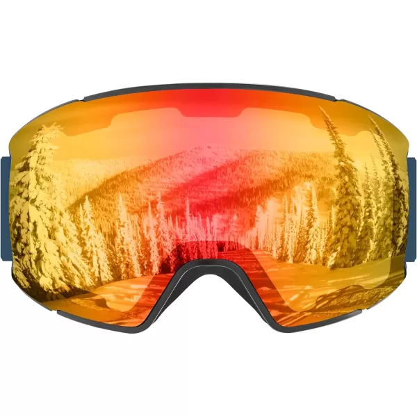 imageRetrospec Zenith Ski Goggles  Snowboard Goggles for Men Women Boys ampamp Girls  100 UV Protection AntiFog Snow GogglesMatte NavyHeliodor