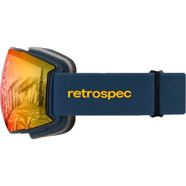 imageRetrospec Zenith Ski Goggles  Snowboard Goggles for Men Women Boys ampamp Girls  100 UV Protection AntiFog Snow GogglesMatte NavyHeliodor