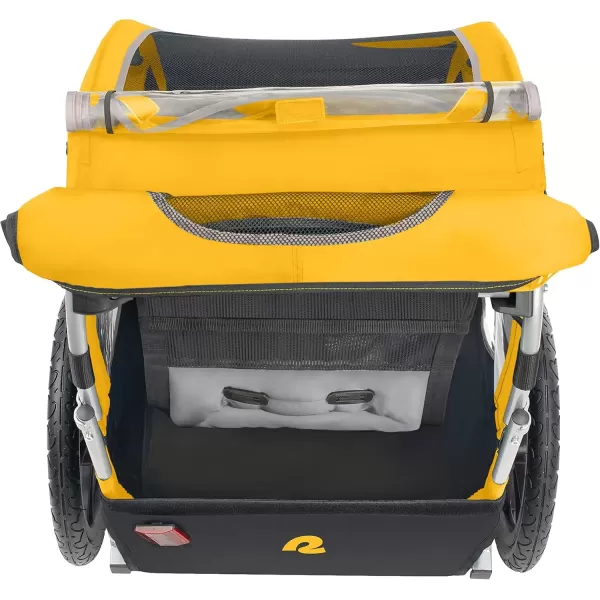 imageSingle ampamp Double Passenger Childrens FoldableCollapsible Tow Behind Bike Trailer with 16quot Wheels Safety Reflectors ampamp Rear Storage CompartmentSun