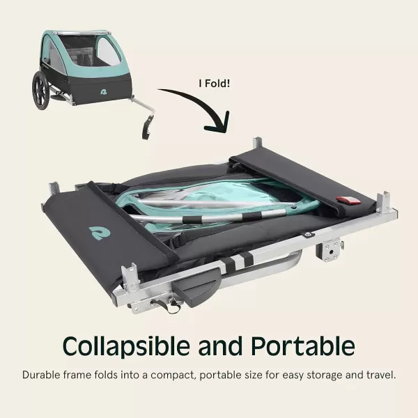 imageSingle ampamp Double Passenger Childrens FoldableCollapsible Tow Behind Bike Trailer with 16quot Wheels Safety Reflectors ampamp Rear Storage CompartmentBlue Ridge