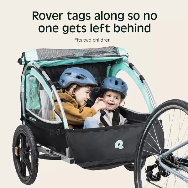 imageSingle ampamp Double Passenger Childrens FoldableCollapsible Tow Behind Bike Trailer with 16quot Wheels Safety Reflectors ampamp Rear Storage CompartmentBlue Ridge