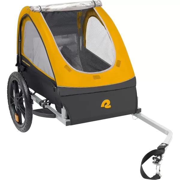 imageSingle ampamp Double Passenger Childrens FoldableCollapsible Tow Behind Bike Trailer with 16quot Wheels Safety Reflectors ampamp Rear Storage CompartmentSun