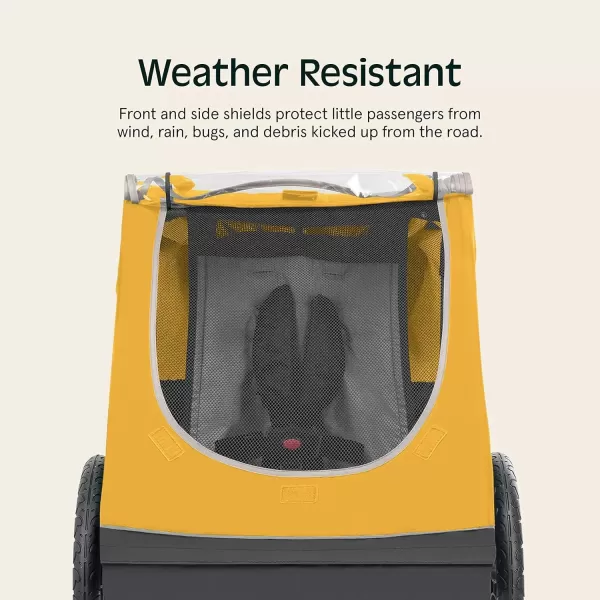 imageSingle ampamp Double Passenger Childrens FoldableCollapsible Tow Behind Bike Trailer with 16quot Wheels Safety Reflectors ampamp Rear Storage CompartmentSun