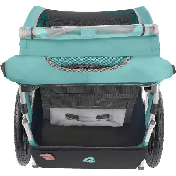 imageSingle ampamp Double Passenger Childrens FoldableCollapsible Tow Behind Bike Trailer with 16quot Wheels Safety Reflectors ampamp Rear Storage CompartmentBlue Ridge