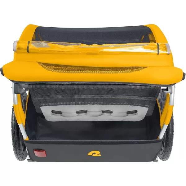 imageSingle ampamp Double Passenger Childrens FoldableCollapsible Tow Behind Bike Trailer with 16quot Wheels Safety Reflectors ampamp Rear Storage CompartmentSun