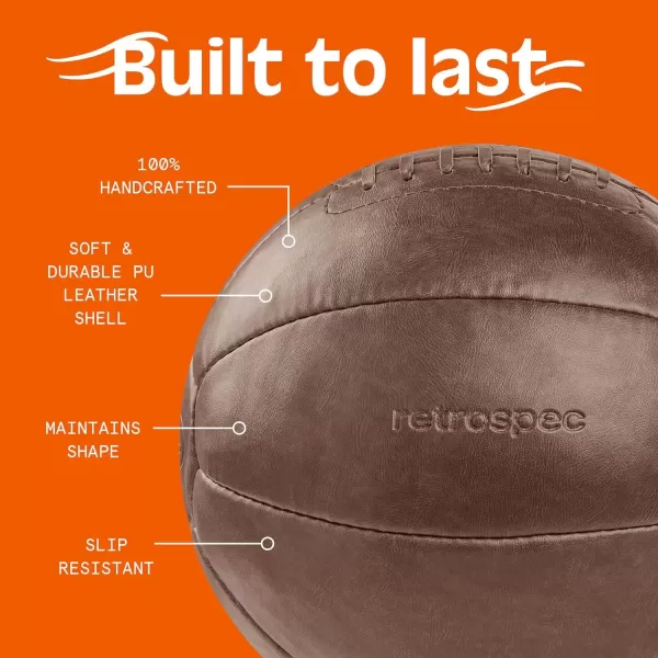 imageCore Weighted Medicine Ball 4 6 8 10 12 14 16 20 25 30 lbs Soft Touch Vegan Leather with Sturdy Grip for Strength Training Recovery Balance Exercises and Other FullBody WorkoutsBrown