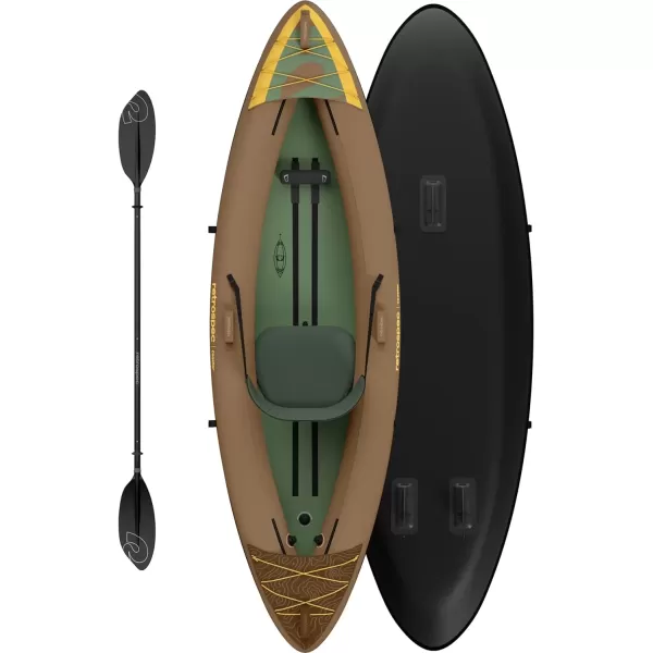 imageRetrospec Coaster Single ampamp Tandem Inflatable Kayak  1 ampamp 2 Person Inflatable Kayak for Adults 220 ampamp 500lb Weight Capacity Puncture Resistant Lightweight Kayak with Adjustable Seats Paddle ampamp PumpWild Spruce