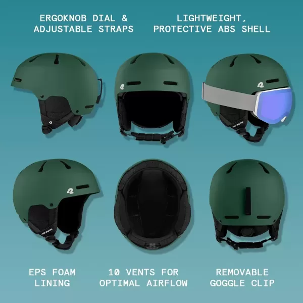 imageRetrospec Comstock Ski Helmet  Snowboard Helmet for Adults ampamp Youth  Adjustable Fit Snow Helmet with Protective Shell and Breathable Vents for Men Women Boys ampamp GirlsMatte Hemlock