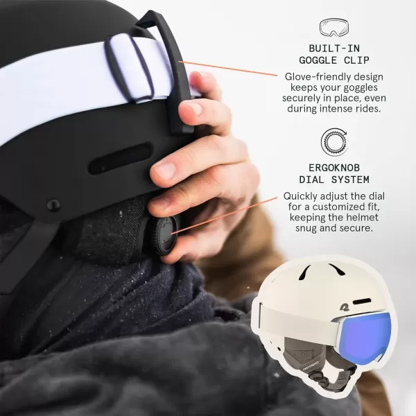 imageRetrospec Comstock Ski Helmet  Snowboard Helmet for Adults ampamp Youth  Adjustable Fit Snow Helmet with Protective Shell and Breathable Vents for Men Women Boys ampamp GirlsMatte Eggshell