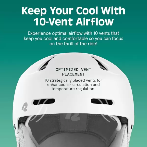 imageRetrospec Comstock Ski Helmet  Snowboard Helmet for Adults ampamp Youth  Adjustable Fit Snow Helmet with Protective Shell and Breathable Vents for Men Women Boys ampamp GirlsMatte White