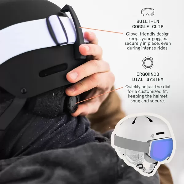 imageRetrospec Comstock Ski Helmet  Snowboard Helmet for Adults ampamp Youth  Adjustable Fit Snow Helmet with Protective Shell and Breathable Vents for Men Women Boys ampamp GirlsMatte White