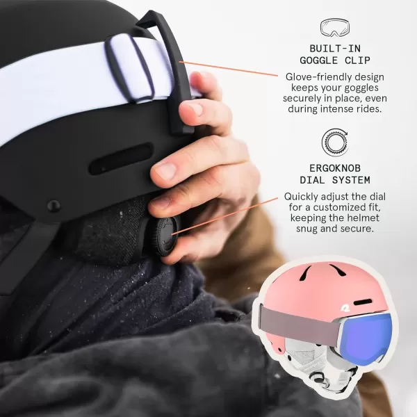 imageRetrospec Comstock Ski Helmet  Snowboard Helmet for Adults ampamp Youth  Adjustable Fit Snow Helmet with Protective Shell and Breathable Vents for Men Women Boys ampamp GirlsMatte Rose