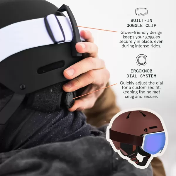 imageRetrospec Comstock Ski Helmet  Snowboard Helmet for Adults ampamp Youth  Adjustable Fit Snow Helmet with Protective Shell and Breathable Vents for Men Women Boys ampamp GirlsMatte Burgundy
