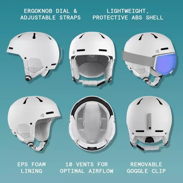 imageRetrospec Comstock Ski Helmet  Snowboard Helmet for Adults ampamp Youth  Adjustable Fit Snow Helmet with Protective Shell and Breathable Vents for Men Women Boys ampamp GirlsMatte White