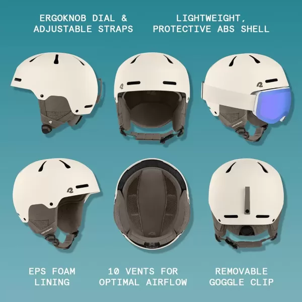 imageRetrospec Comstock Ski Helmet  Snowboard Helmet for Adults ampamp Youth  Adjustable Fit Snow Helmet with Protective Shell and Breathable Vents for Men Women Boys ampamp GirlsMatte Eggshell