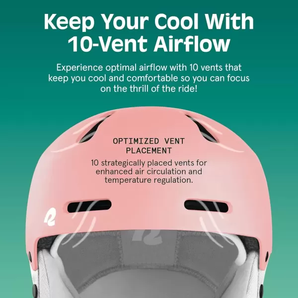 imageRetrospec Comstock Ski Helmet  Snowboard Helmet for Adults ampamp Youth  Adjustable Fit Snow Helmet with Protective Shell and Breathable Vents for Men Women Boys ampamp GirlsMatte Rose