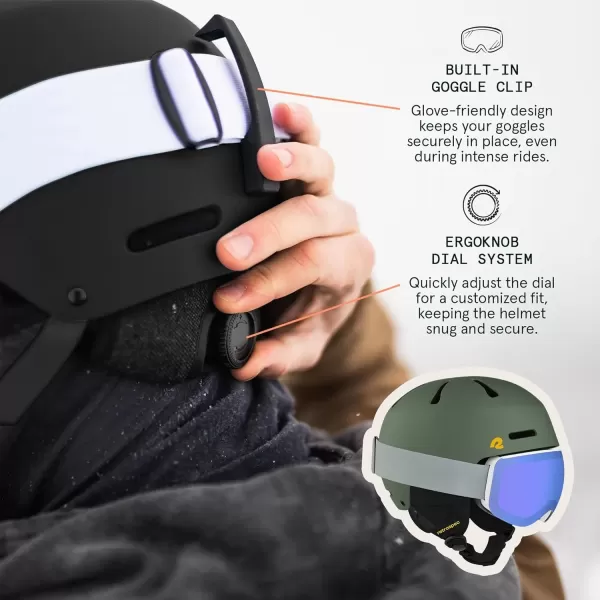 imageRetrospec Comstock Ski Helmet  Snowboard Helmet for Adults ampamp Youth  Adjustable Fit Snow Helmet with Protective Shell and Breathable Vents for Men Women Boys ampamp GirlsMatte Forest