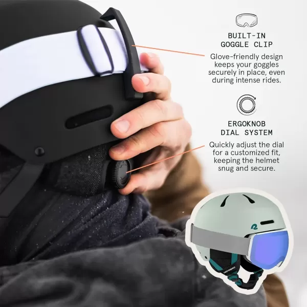 imageRetrospec Comstock Ski Helmet  Snowboard Helmet for Adults ampamp Youth  Adjustable Fit Snow Helmet with Protective Shell and Breathable Vents for Men Women Boys ampamp GirlsMatte Sprucestone