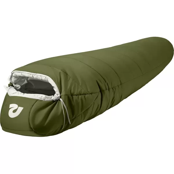 imageRetrospec Dream 5 15 30 Sleeping Bag  Mummy Sleeping Bag for Camping Insulated Cold Weather Sleeping Bag Lightweight Stuff Sack WaterResistant and Adjustable Draw Cords Adult Sleeping BagJuniper