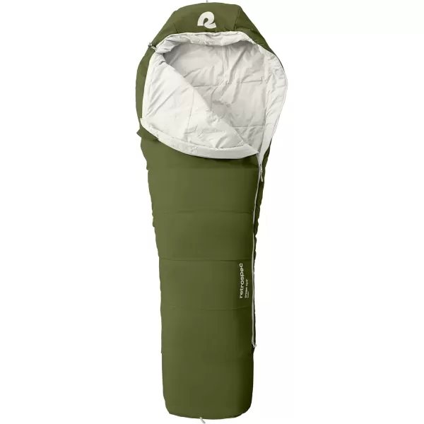 imageRetrospec Dream 5 15 30 Sleeping Bag  Mummy Sleeping Bag for Camping Insulated Cold Weather Sleeping Bag Lightweight Stuff Sack WaterResistant and Adjustable Draw Cords Adult Sleeping BagJuniper