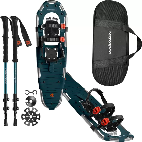 imageRetrospec Drifter 212530 Inch Snowshoes ampamp Trekking Poles Bundle for Men Women and Youth  Durable All Terrain with Adjustable Binding Carry Bag and Lightweight Aluminum Walking ampamp Hiking PolesSuperior Blue