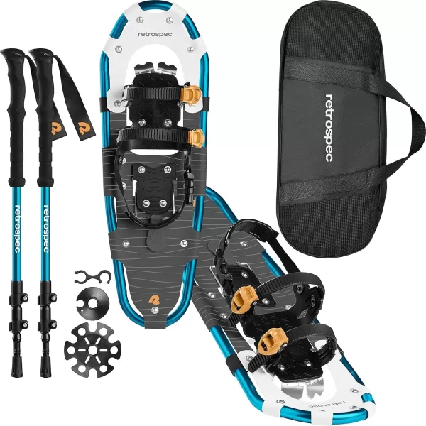 imageRetrospec Drifter 212530 Inch Snowshoes ampamp Trekking Poles Bundle for Men Women and Youth  Durable All Terrain with Adjustable Binding Carry Bag and Lightweight Aluminum Walking ampamp Hiking PolesIce Cap