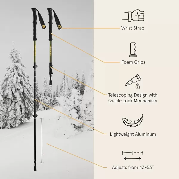 imageRetrospec Drifter 212530 Inch Snowshoes ampamp Trekking Poles Bundle for Men Women and Youth  Durable All Terrain with Adjustable Binding Carry Bag and Lightweight Aluminum Walking ampamp Hiking PolesOlive