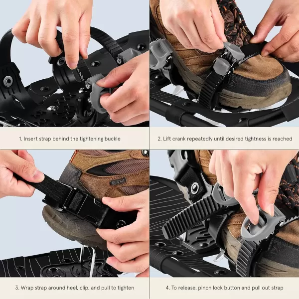 imageRetrospec Drifter 212530 Inch Snowshoes ampamp Trekking Poles Bundle for Men Women and Youth  Durable All Terrain with Adjustable Binding Carry Bag and Lightweight Aluminum Walking ampamp Hiking PolesBlack Ice