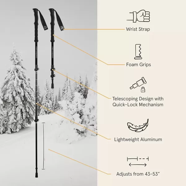 imageRetrospec Drifter 212530 Inch Snowshoes ampamp Trekking Poles Bundle for Men Women and Youth  Durable All Terrain with Adjustable Binding Carry Bag and Lightweight Aluminum Walking ampamp Hiking PolesBlack Ice