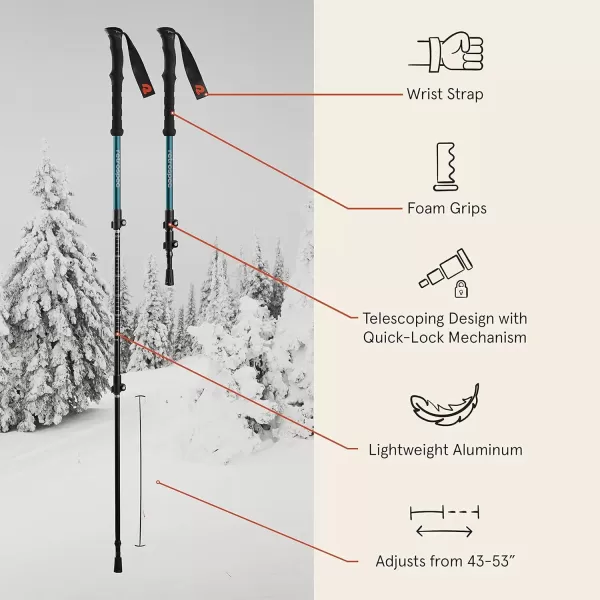 imageRetrospec Drifter 212530 Inch Snowshoes ampamp Trekking Poles Bundle for Men Women and Youth  Durable All Terrain with Adjustable Binding Carry Bag and Lightweight Aluminum Walking ampamp Hiking PolesSuperior Blue