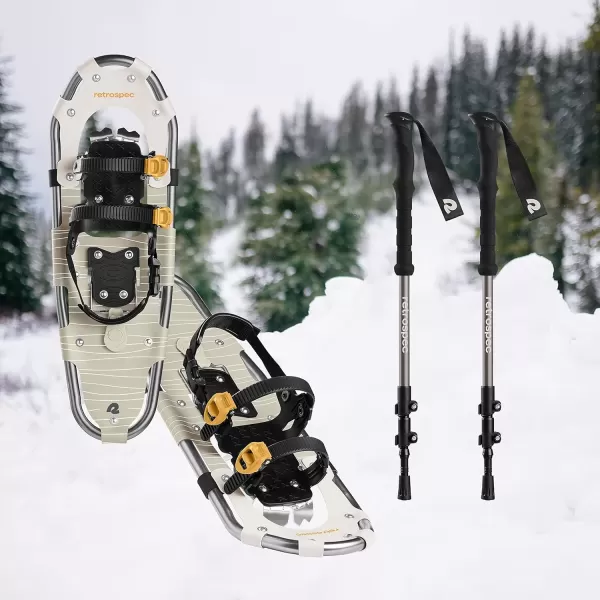 imageRetrospec Drifter 212530 Inch Snowshoes ampamp Trekking Poles Bundle for Men Women and Youth  Durable All Terrain with Adjustable Binding Carry Bag and Lightweight Aluminum Walking ampamp Hiking PolesLaurel