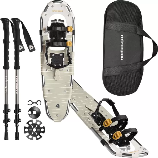imageRetrospec Drifter 212530 Inch Snowshoes ampamp Trekking Poles Bundle for Men Women and Youth  Durable All Terrain with Adjustable Binding Carry Bag and Lightweight Aluminum Walking ampamp Hiking PolesLaurel