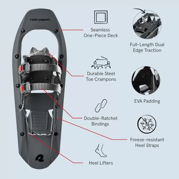 imageRetrospec Drifter Plus 2325 Inch Backcountry and Mountaineering Show Shoes Durable All Terrain with Secure Double Ratchet Binding Steel Toe Crampons and Heel Lifters for Winter Hiking25