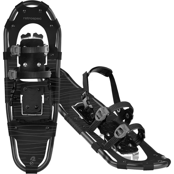 imageRetrospec Drifter Snowshoe for Men ampamp Women  Aluminum Frames ampamp a DoubleRachet Binding System  Lightweight All Terrain Snow ShoesBlack Ice