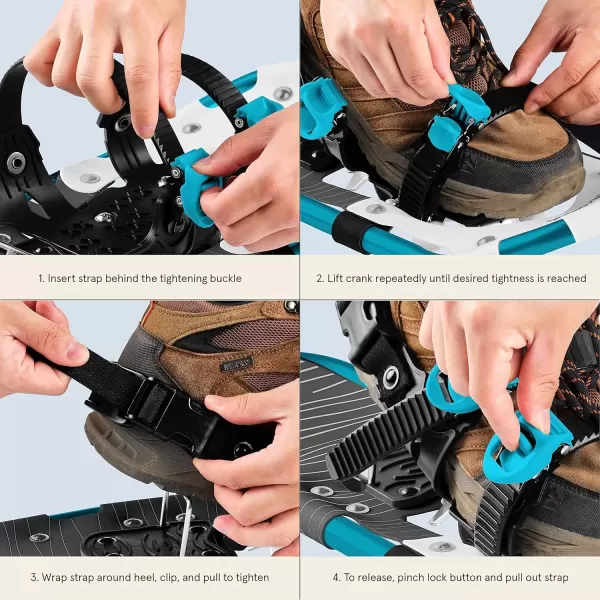 imageRetrospec Drifter Snowshoe for Men ampamp Women  Aluminum Frames ampamp a DoubleRachet Binding System  Lightweight All Terrain Snow ShoesIce Cap