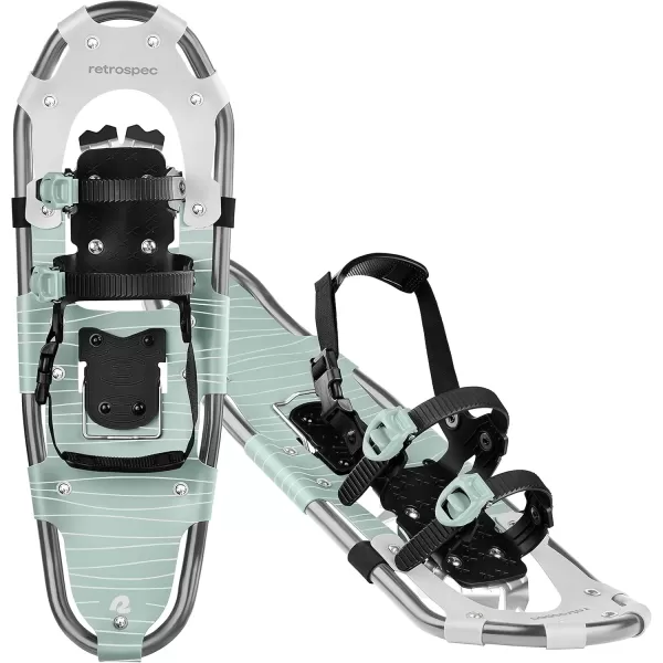imageRetrospec Drifter Snowshoe for Men ampamp Women  Aluminum Frames ampamp a DoubleRachet Binding System  Lightweight All Terrain Snow ShoesWinter Mint