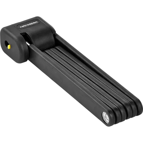 imageRetrospec Fortitude Folding Bike Lock  Heavy Duty AntiTheft 5mm Coated Steel Cut Resistant Bars Disc Cylinder Pick Resistant Lock with 2 Rust Resistant Keys and Lock CarrierMatte Black
