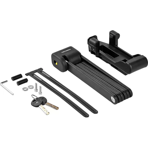 imageRetrospec Fortitude Folding Bike Lock  Heavy Duty AntiTheft 5mm Coated Steel Cut Resistant Bars Disc Cylinder Pick Resistant Lock with 2 Rust Resistant Keys and Lock CarrierMatte Black