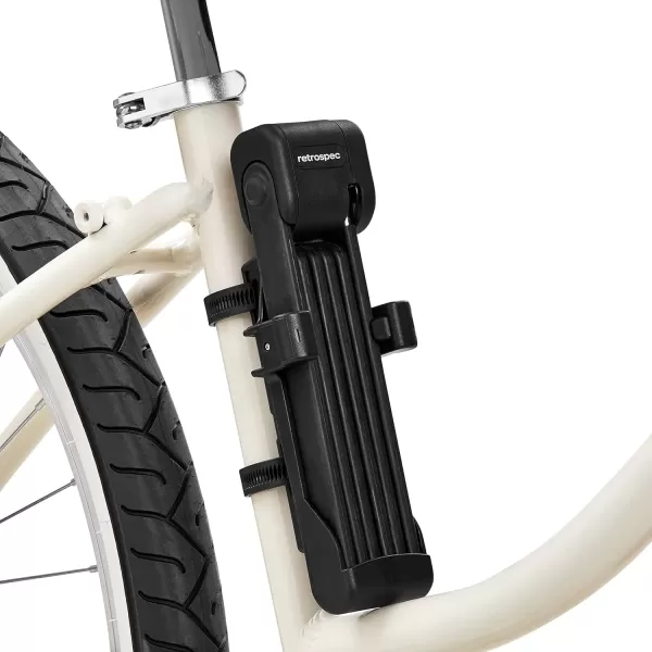 imageRetrospec Fortitude Folding Bike Lock  Heavy Duty AntiTheft 5mm Coated Steel Cut Resistant Bars Disc Cylinder Pick Resistant Lock with 2 Rust Resistant Keys and Lock CarrierMatte Black