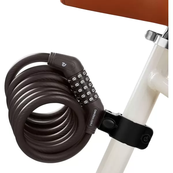imageRetrospec Grizzly Plus Cable Bike Combination Lock Combo Heavy Duty Anti Theft Bicycle Cable Lock 6 Foot Coiled Cut Resistant Cable with 5 Digit Custom Combination and Mounting BracketMatte Basalt