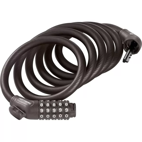 imageRetrospec Grizzly Plus Cable Bike Combination Lock Combo Heavy Duty Anti Theft Bicycle Cable Lock 6 Foot Coiled Cut Resistant Cable with 5 Digit Custom Combination and Mounting BracketMatte Basalt