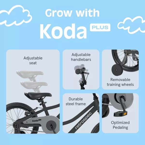 imageRetrospec Koda Plus Kids Bike for Boys ampamp Girls Ages 46 Years  16quotBlack