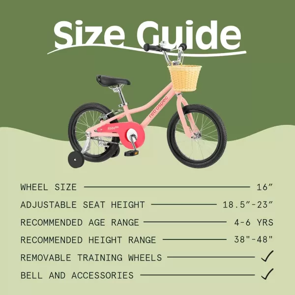 imageRetrospec Koda Plus Kids Bike for Boys ampamp Girls Ages 46 Years  16quotBlush