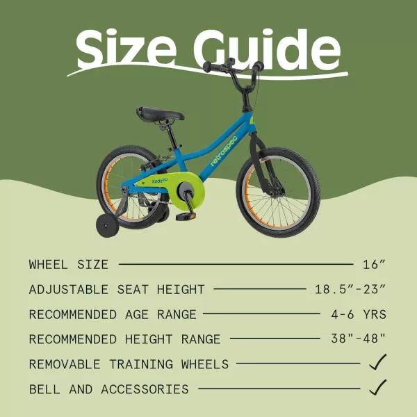 imageRetrospec Koda Plus Kids Bike for Boys ampamp Girls Ages 46 Years  16quotBrash Blue