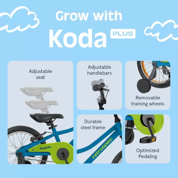 imageRetrospec Koda Plus Kids Bike for Boys ampamp Girls Ages 46 Years  16quotBrash Blue